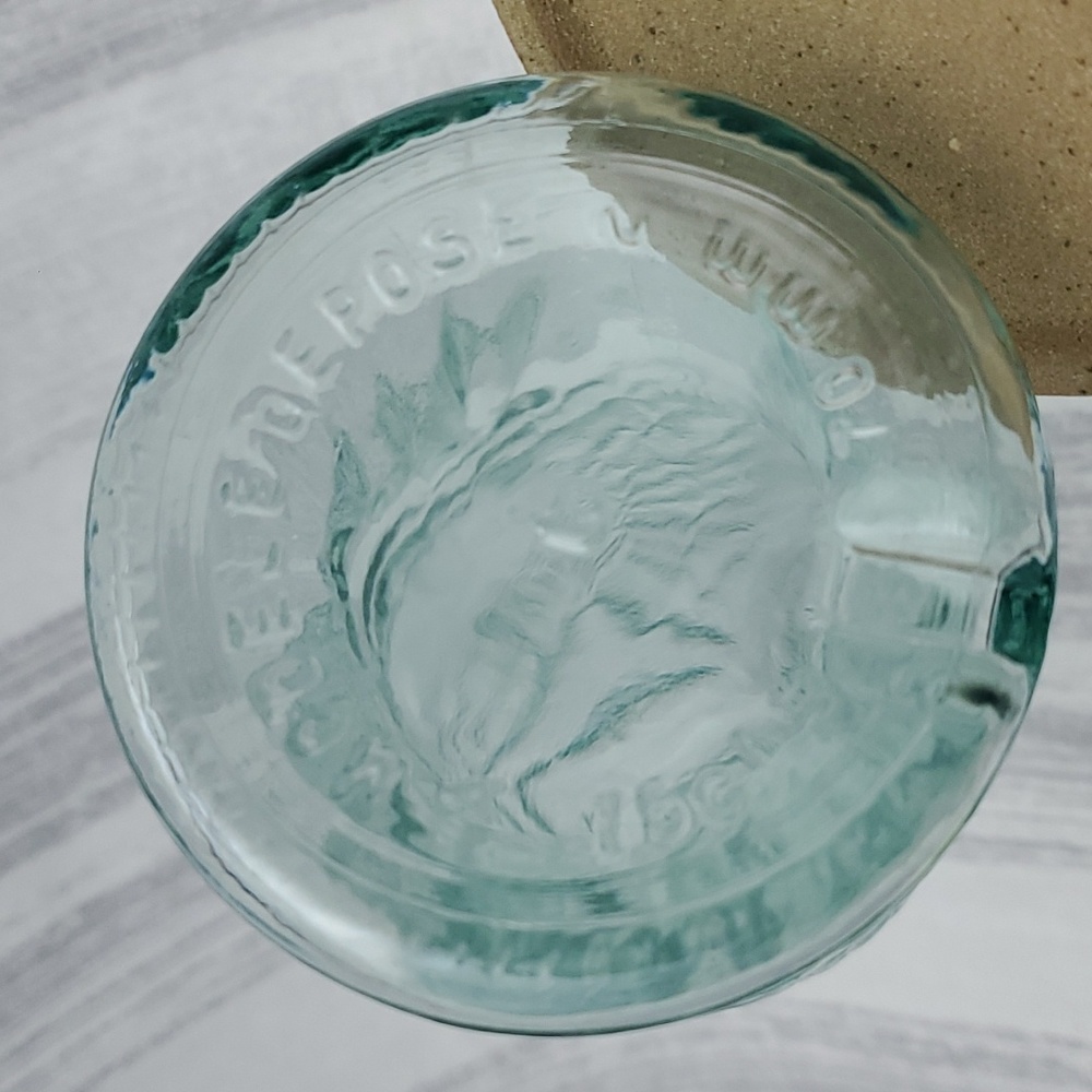 Antique Glass Fish Bottle Modelle Depose 70mm Blue Green Color - Picture 2 of 15